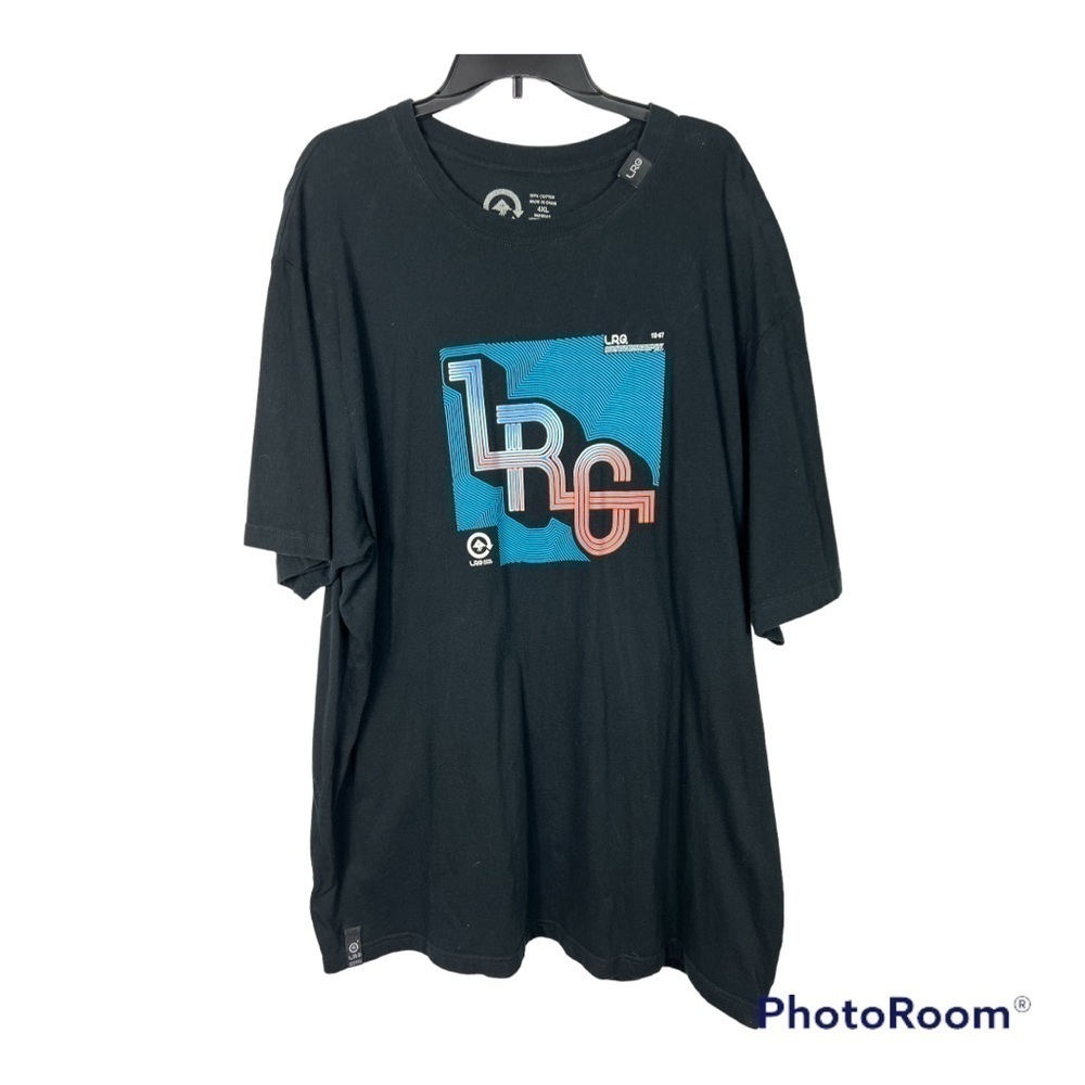 LRG Men's Black Graphic T-Shirt - Size 4XL